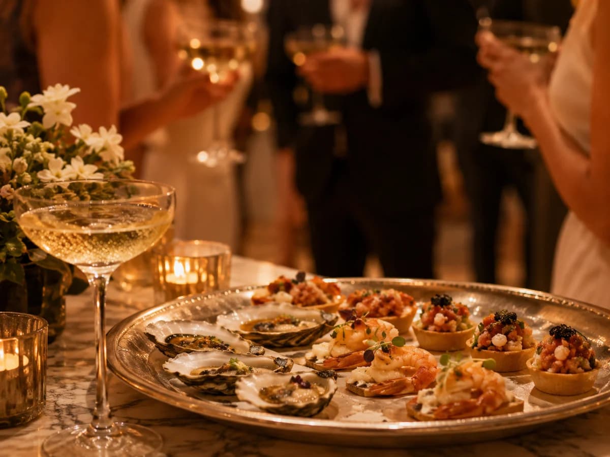 Passed canapés and champagne — The Salon